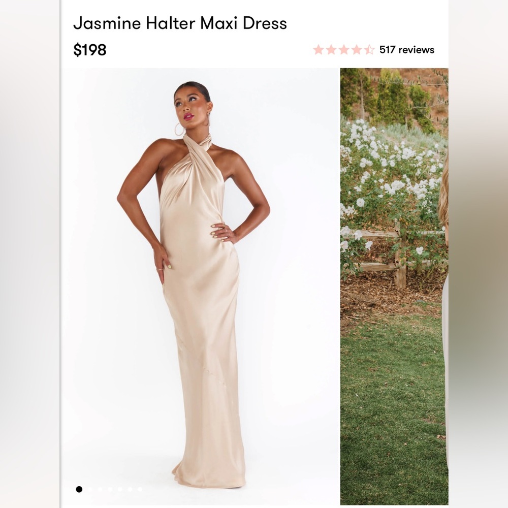 Show Me Your MuMu Jasmine Halter Maxi Dress | Champagne Luxe Satin